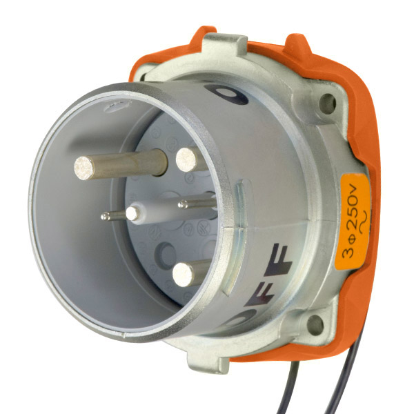 37-68173-C-K07-972 - DS100C INLET METAL SIZE 4 TYPE 3R 3P+G 100A 250 VAC 60 Hz +2 AUX